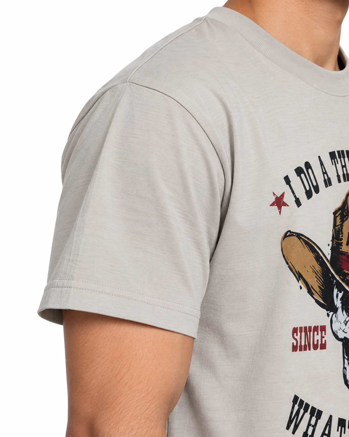 Luvu Mens Cowboy Skull Graphic Cotton T-Shirt