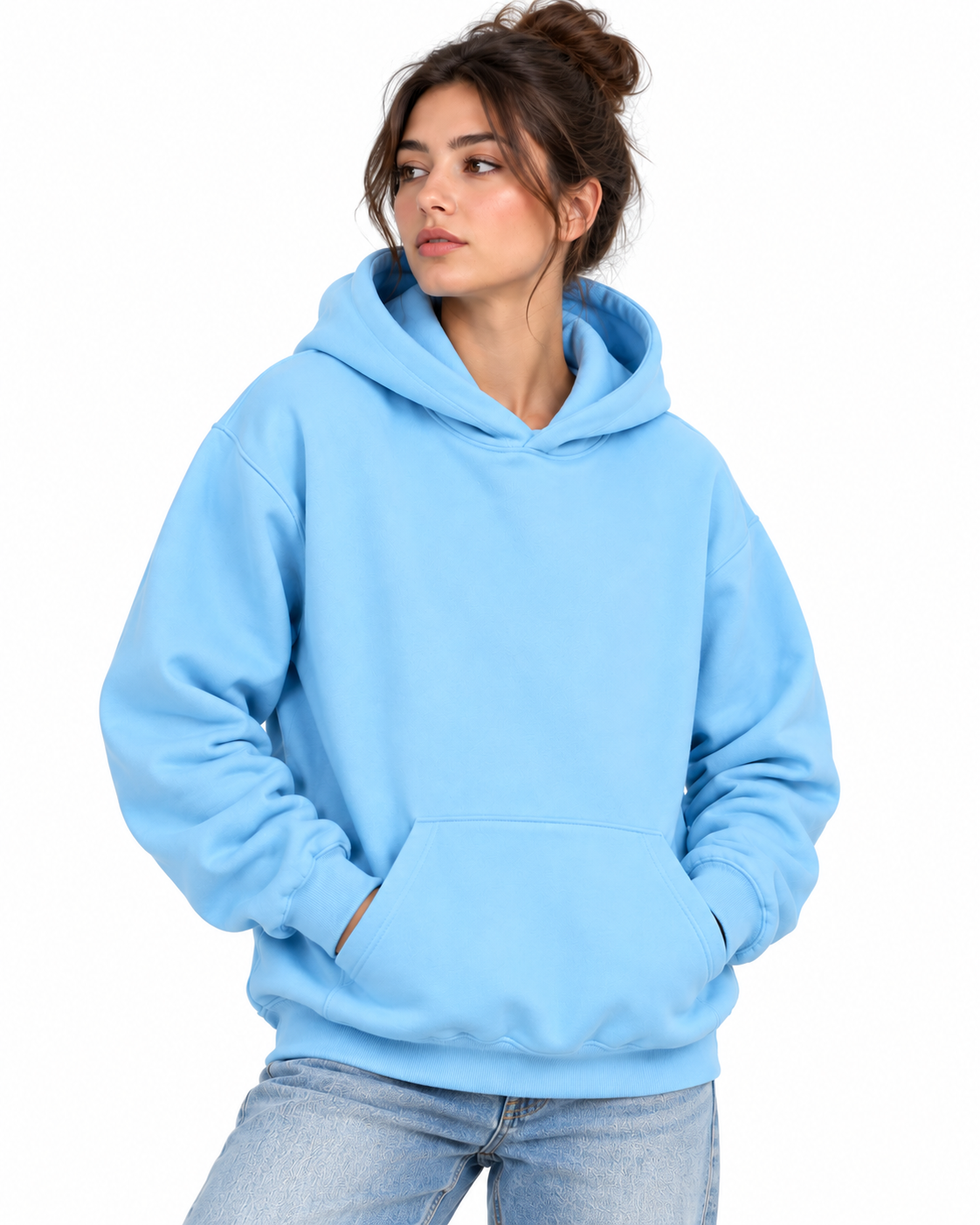 Luvu Woman Fleece Drop Shoulder Pullover Hoodie