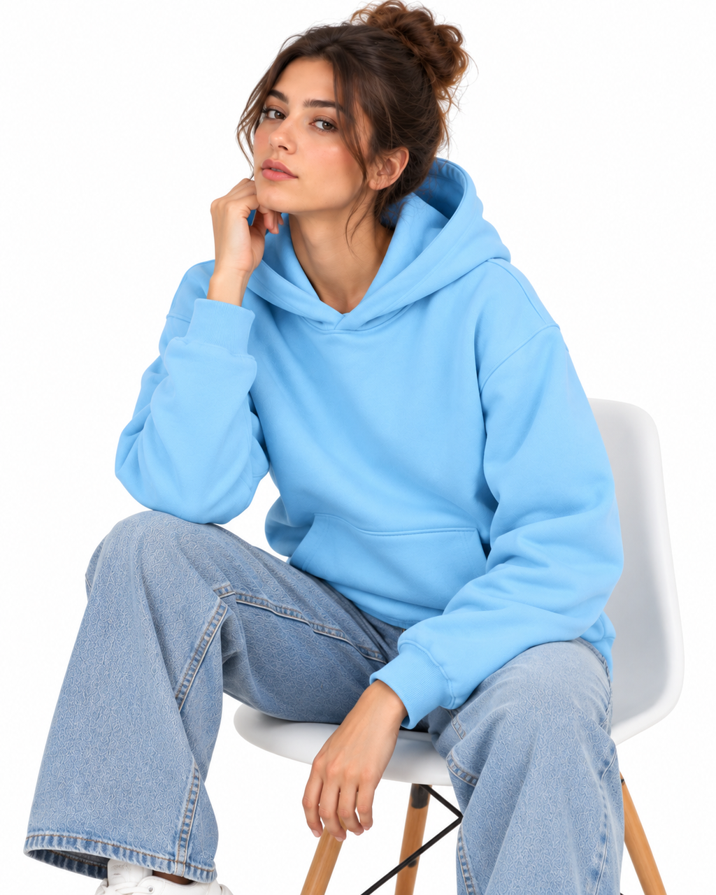 Luvu Woman Fleece Drop Shoulder Pullover Hoodie