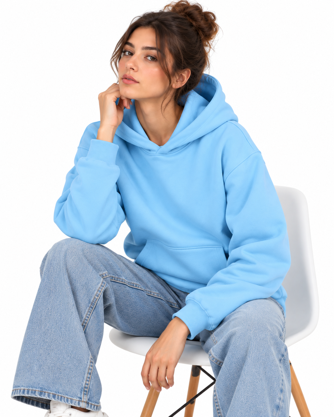 Luvu Woman Fleece Drop Shoulder Pullover Hoodie